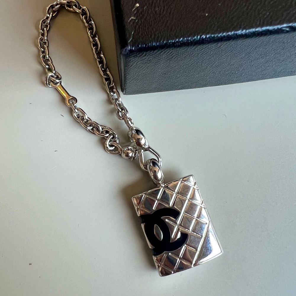 Quilted Cambon CC Rectangle Bag Charm